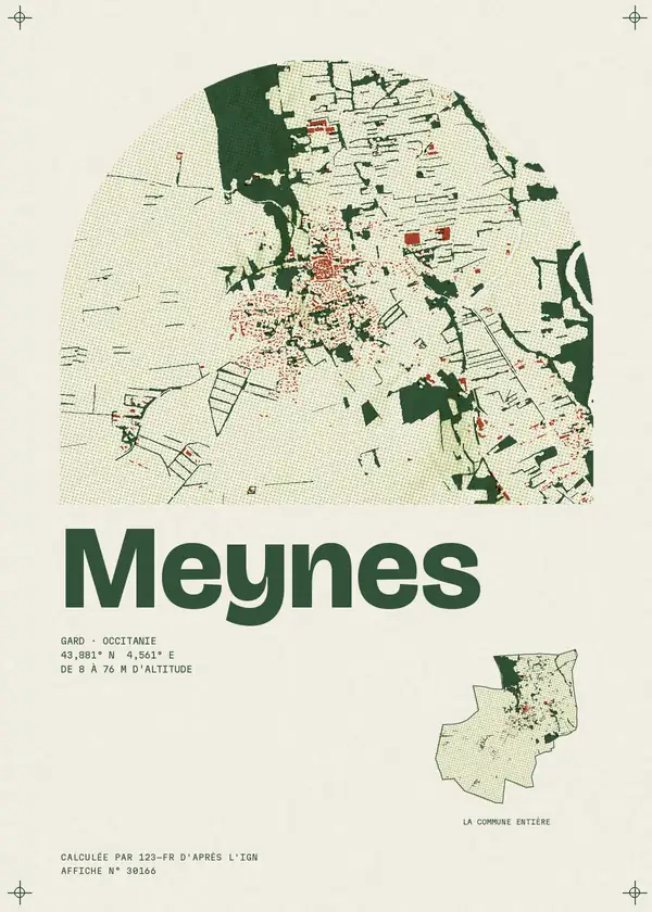 Affiche de Meynes, calculée par 123-fr d'après l'IGN