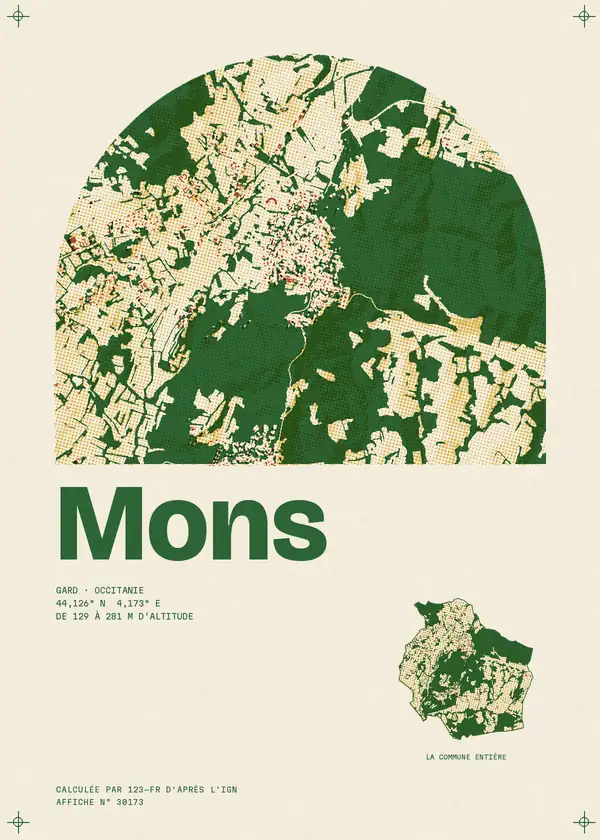 Affiche de Mons, calculée par 123-fr d'après l'IGN