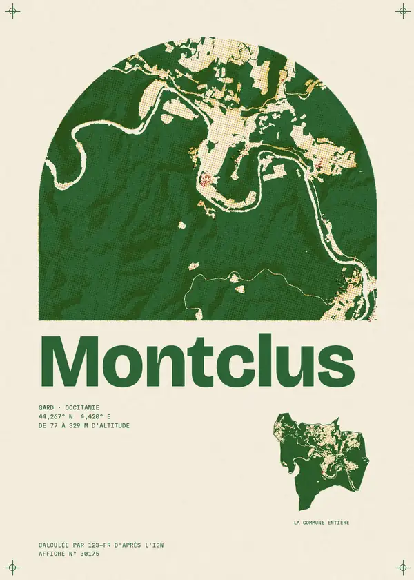 Affiche de Montclus, calculée par 123-fr d'après l'IGN