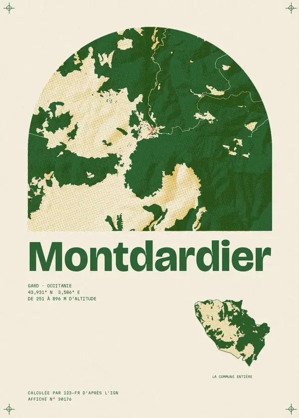 Affiche de Montdardier, calculée par 123-fr d'après l'IGN
