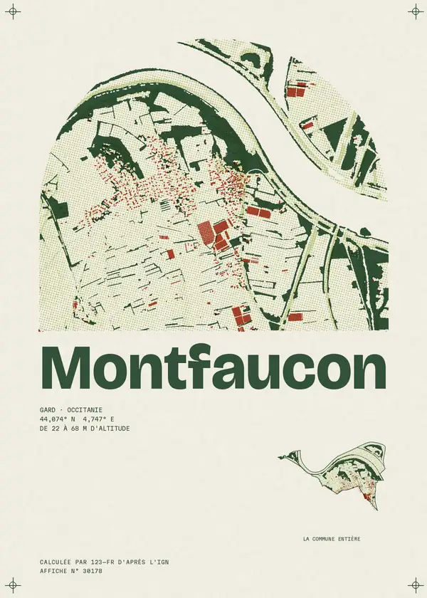 Affiche de Montfaucon, calculée par 123-fr d'après l'IGN