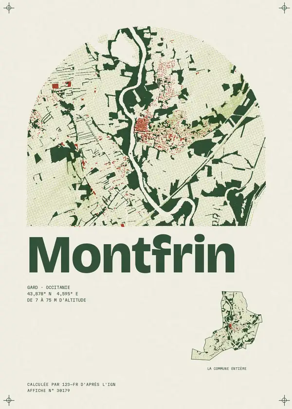 Affiche de Montfrin, calculée par 123-fr d'après l'IGN