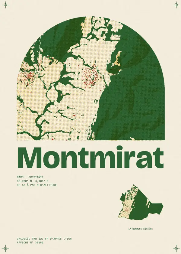 Affiche de Montmirat, calculée par 123-fr d'après l'IGN