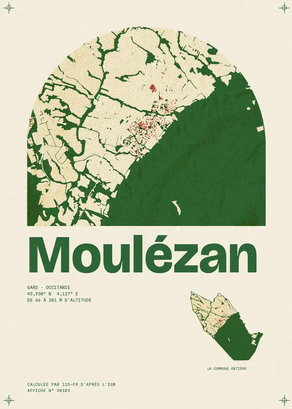 Affiche de Moulézan, calculée par 123-fr d'après l'IGN