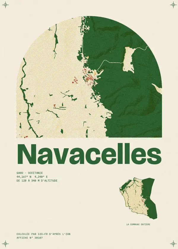 Affiche de Navacelles, calculée par 123-fr d'après l'IGN