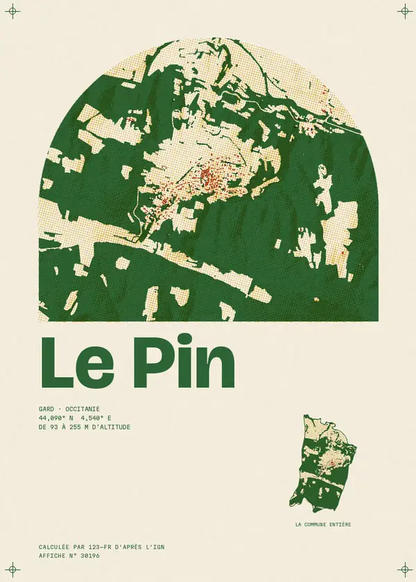 Affiche de Le Pin, calculée par 123-fr d'après l'IGN