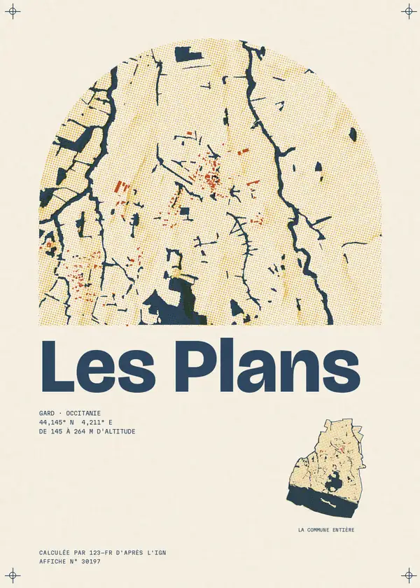 Affiche de Les Plans, calculée par 123-fr d'après l'IGN