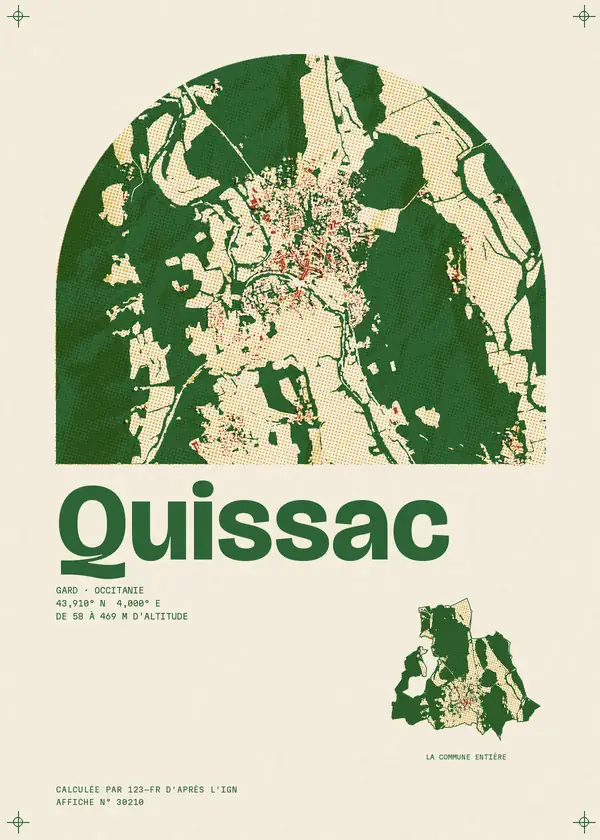 Affiche de Quissac, calculée par 123-fr d'après l'IGN
