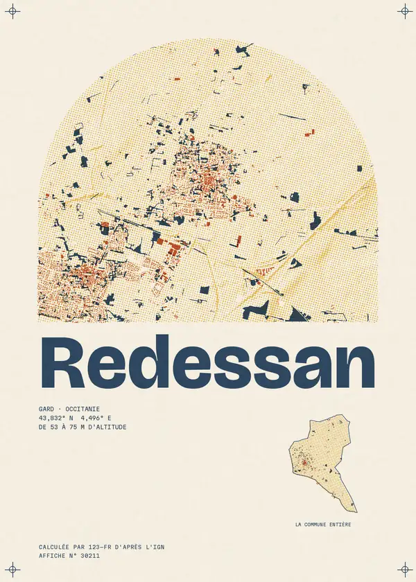 Affiche de Redessan, calculée par 123-fr d'après l'IGN