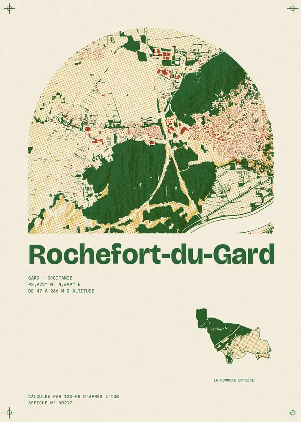 Affiche de Rochefort-du-Gard, calculée par 123-fr d'après l'IGN
