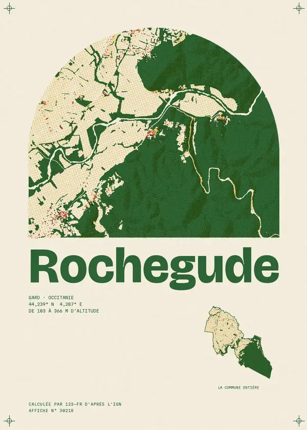 Affiche de Rochegude, calculée par 123-fr d'après l'IGN