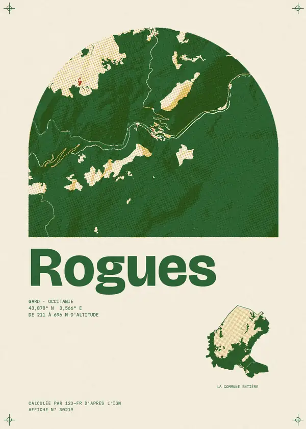 Affiche de Rogues, calculée par 123-fr d'après l'IGN