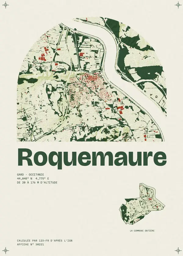 Affiche de Roquemaure, calculée par 123-fr d'après l'IGN