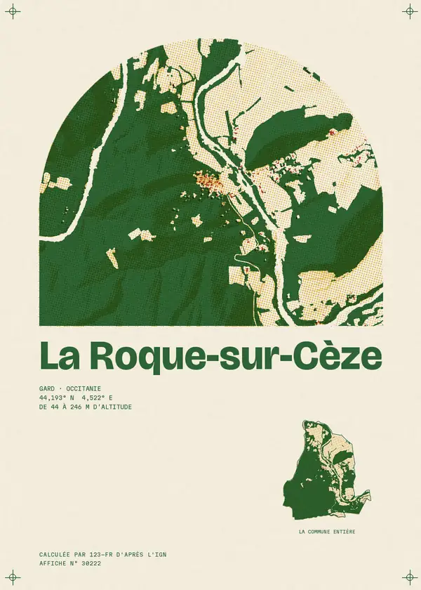 Affiche de La Roque-sur-Cèze, calculée par 123-fr d'après l'IGN