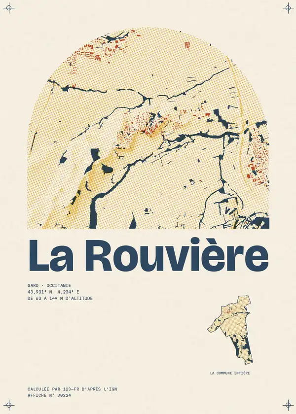 Affiche de La Rouvière, calculée par 123-fr d'après l'IGN