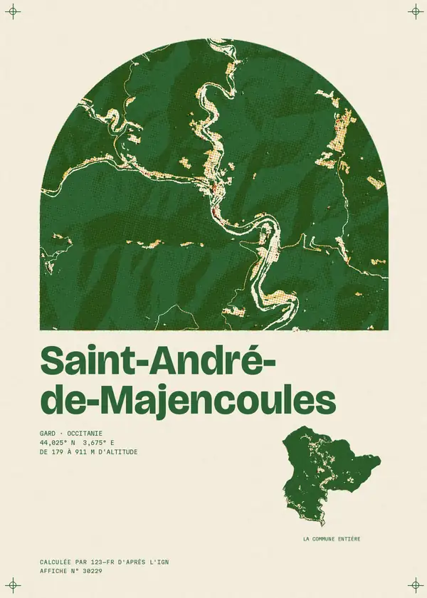 Affiche de Saint-André-de-Majencoules, calculée par 123-fr d'après l'IGN