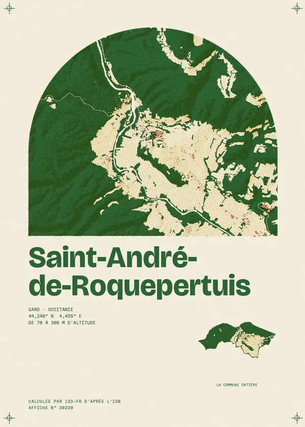 Affiche de Saint-André-de-Roquepertuis, calculée par 123-fr d'après l'IGN