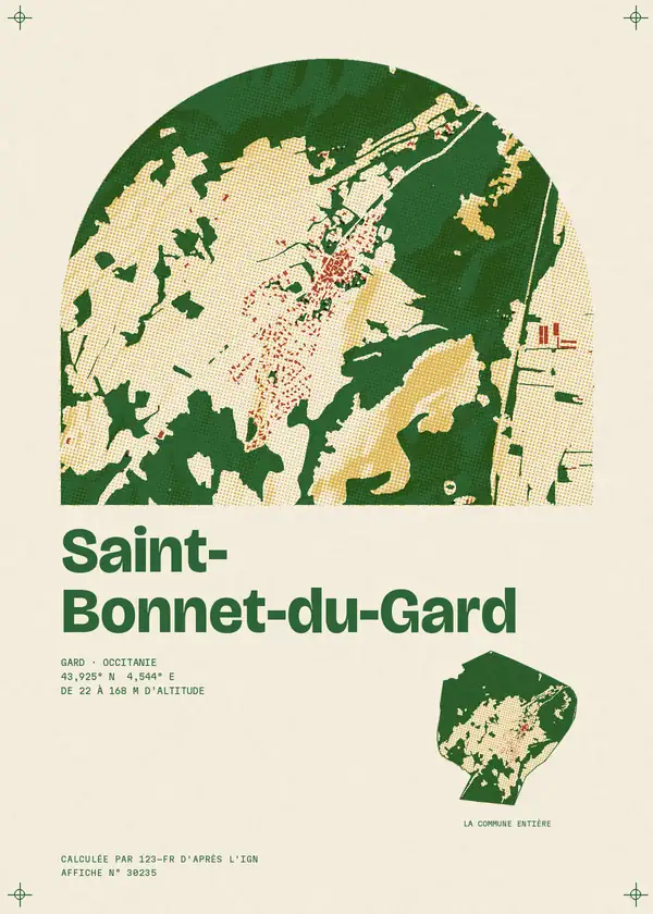 Affiche de Saint-Bonnet-du-Gard, calculée par 123-fr d'après l'IGN