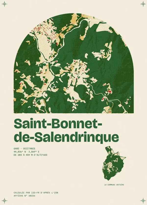 Affiche de Saint-Bonnet-de-Salendrinque, calculée par 123-fr d'après l'IGN