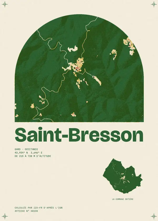 Affiche de Saint-Bresson, calculée par 123-fr d'après l'IGN
