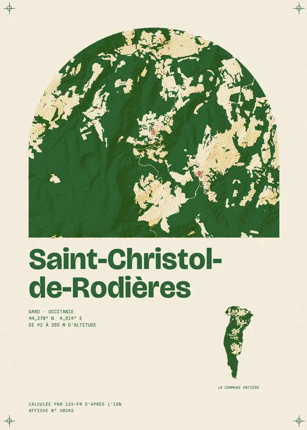 Affiche de Saint-Christol-de-Rodières, calculée par 123-fr d'après l'IGN