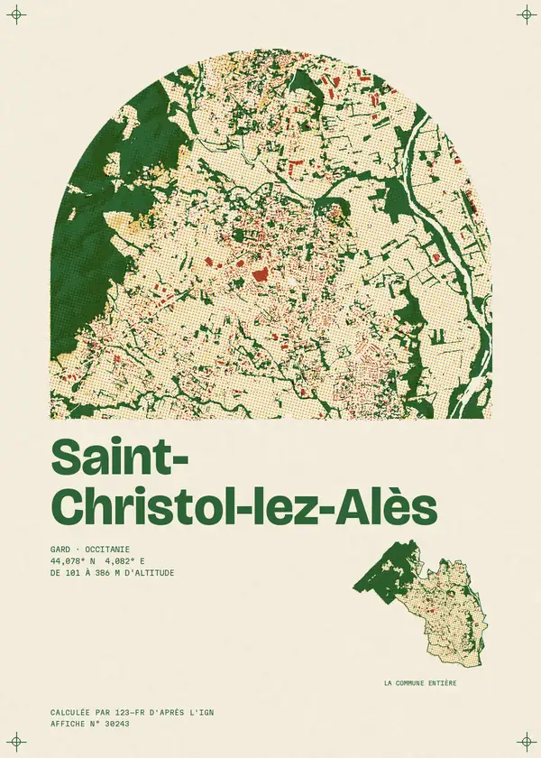 Affiche de Saint-Christol-lez-Alès, calculée par 123-fr d'après l'IGN