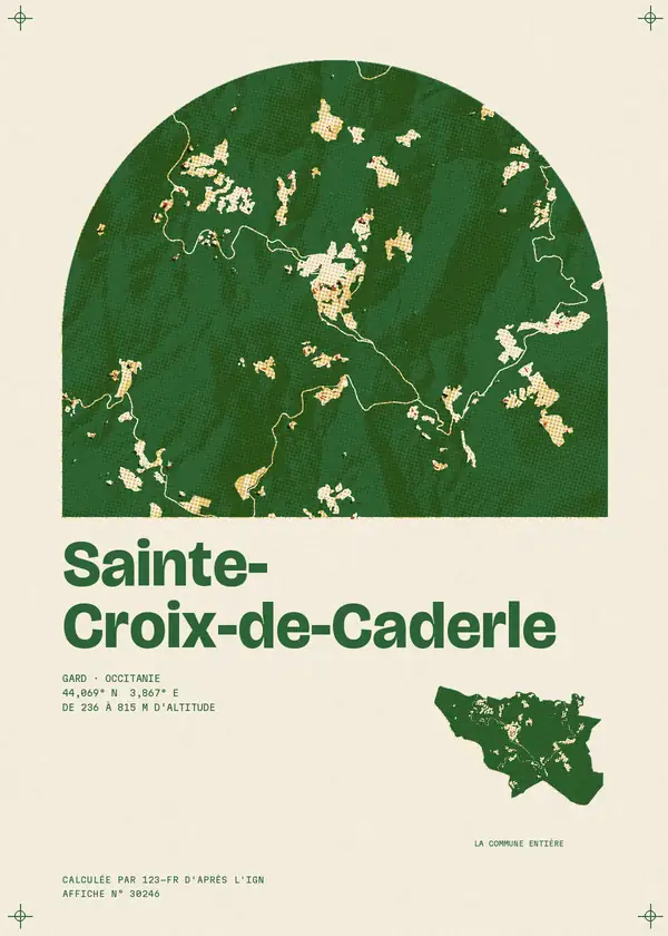 Affiche de Sainte-Croix-de-Caderle, calculée par 123-fr d'après l'IGN