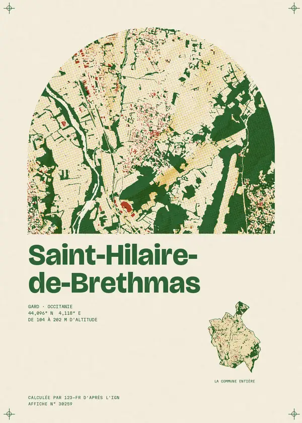 Affiche de Saint-Hilaire-de-Brethmas, calculée par 123-fr d'après l'IGN