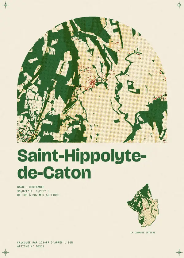 Affiche de Saint-Hippolyte-de-Caton, calculée par 123-fr d'après l'IGN