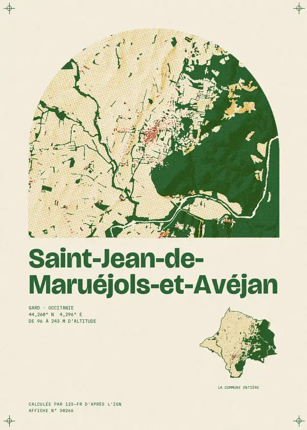 Affiche de Saint-Jean-de-Maruéjols-et-Avéjan, calculée par 123-fr d'après l'IGN