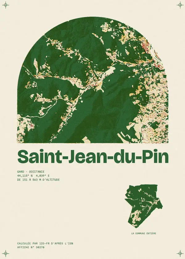 Affiche de Saint-Jean-du-Pin, calculée par 123-fr d'après l'IGN
