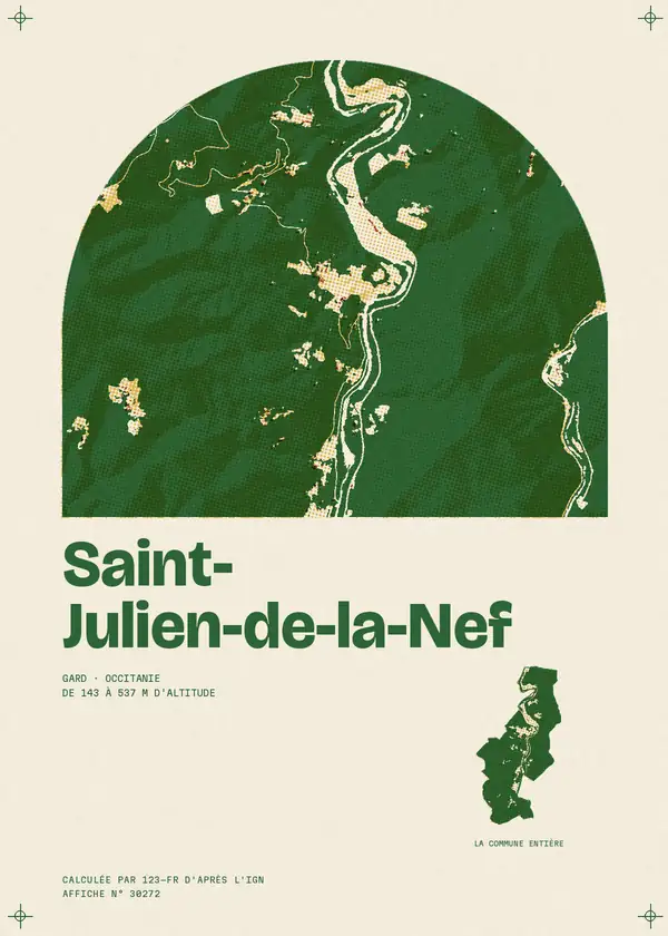 Affiche de Saint-Julien-de-la-Nef, calculée par 123-fr d'après l'IGN