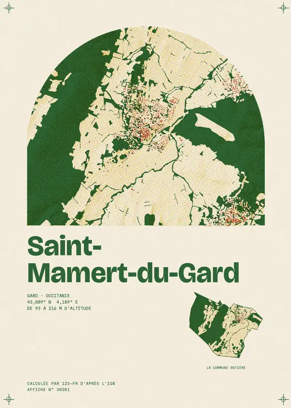 Affiche de Saint-Mamert-du-Gard, calculée par 123-fr d'après l'IGN