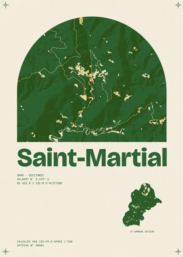 Affiche de Saint-Martial, calculée par 123-fr d'après l'IGN