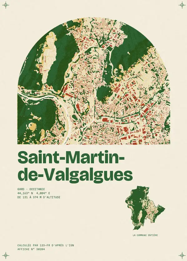 Affiche de Saint-Martin-de-Valgalgues, calculée par 123-fr d'après l'IGN