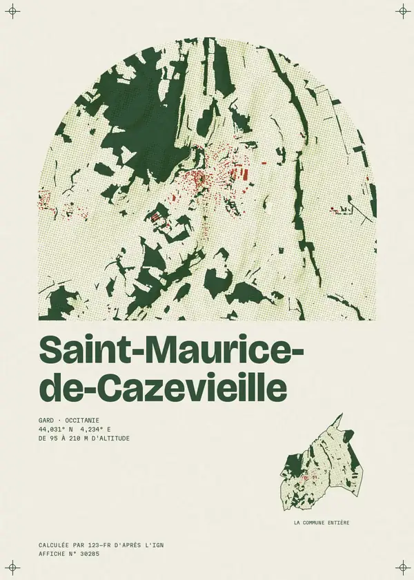 Affiche de Saint-Maurice-de-Cazevieille, calculée par 123-fr d'après l'IGN
