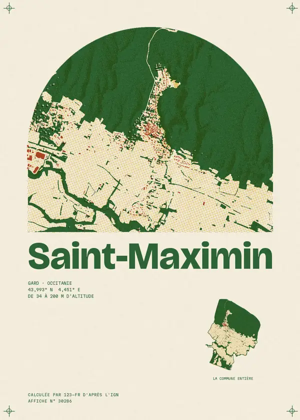 Affiche de Saint-Maximin, calculée par 123-fr d'après l'IGN