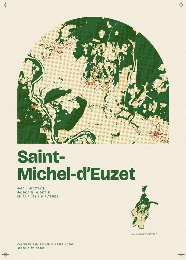 Affiche de Saint-Michel-d'Euzet, calculée par 123-fr d'après l'IGN