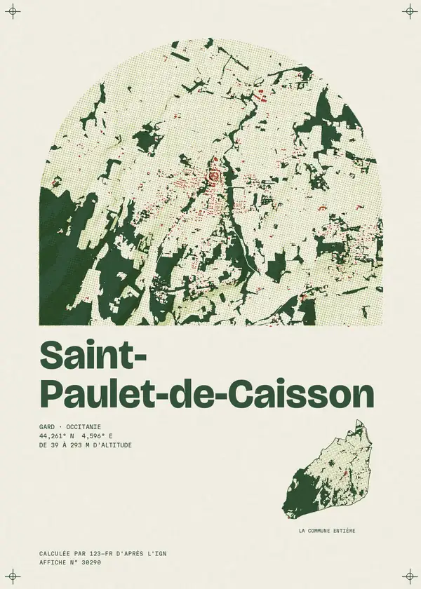 Affiche de Saint-Paulet-de-Caisson, calculée par 123-fr d'après l'IGN