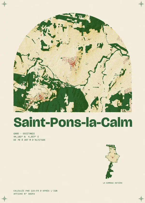 Affiche de Saint-Pons-la-Calm, calculée par 123-fr d'après l'IGN