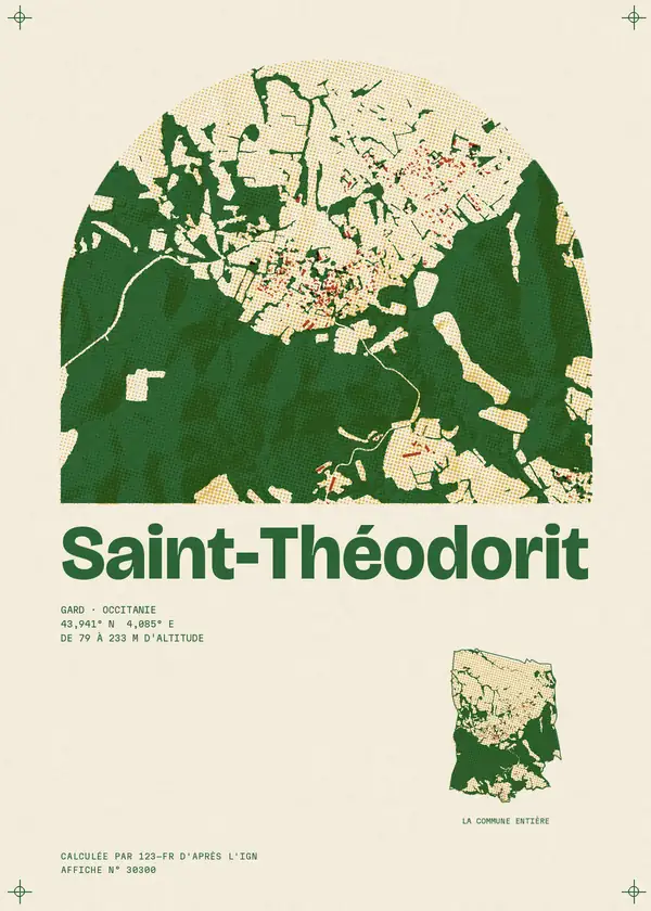Affiche de Saint-Théodorit, calculée par 123-fr d'après l'IGN