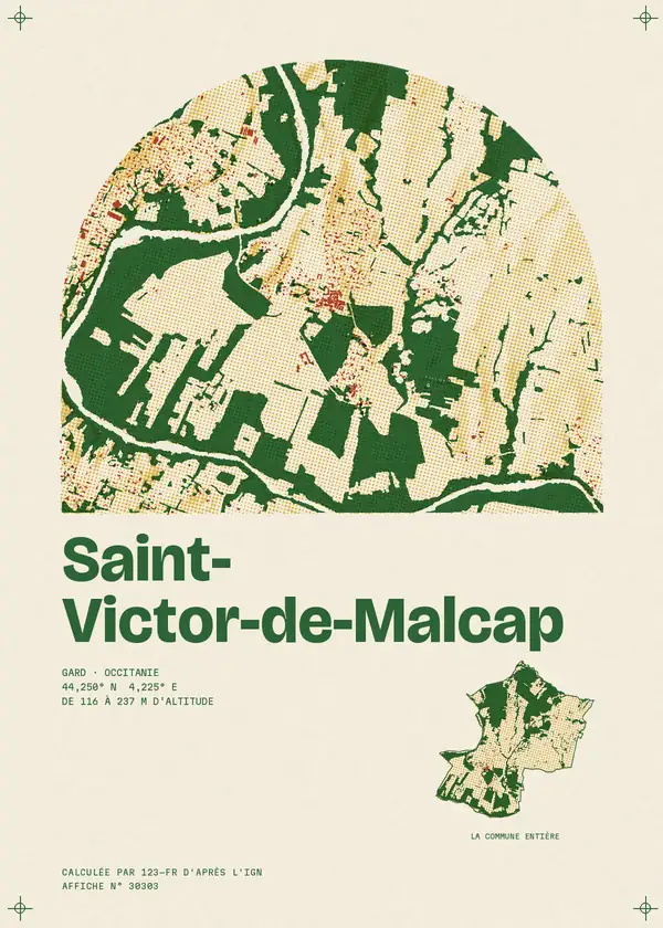 Affiche de Saint-Victor-de-Malcap, calculée par 123-fr d'après l'IGN
