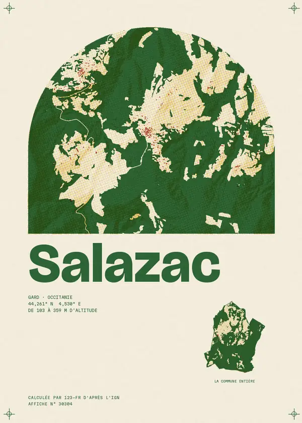 Affiche de Salazac, calculée par 123-fr d'après l'IGN