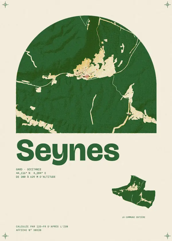 Affiche de Seynes, calculée par 123-fr d'après l'IGN