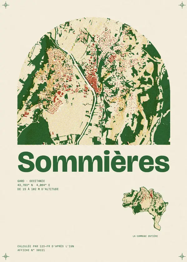 Affiche de Sommières, calculée par 123-fr d'après l'IGN