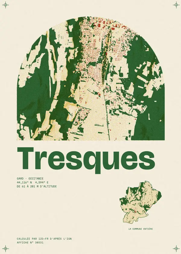 Affiche de Tresques, calculée par 123-fr d'après l'IGN