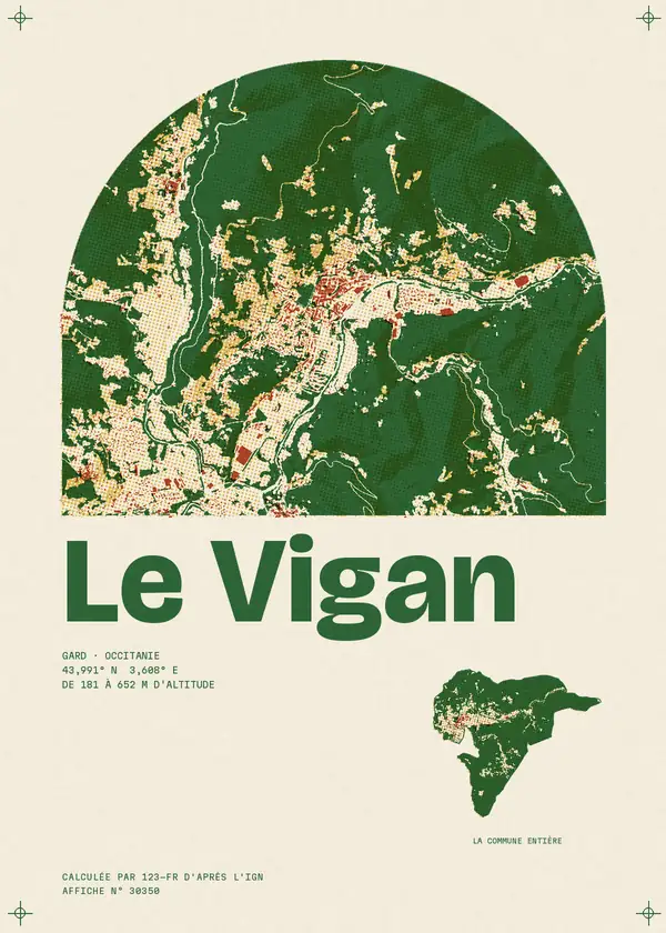 Affiche de Le Vigan, calculée par 123-fr d'après l'IGN