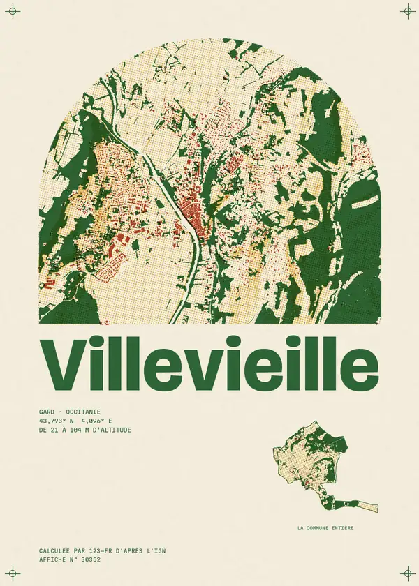 Affiche de Villevieille, calculée par 123-fr d'après l'IGN