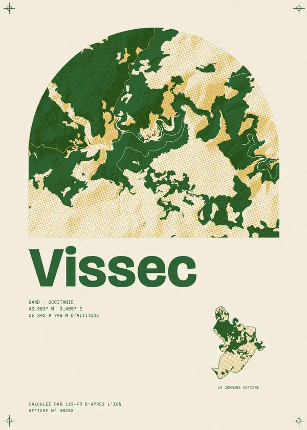 Affiche de Vissec, calculée par 123-fr d'après l'IGN