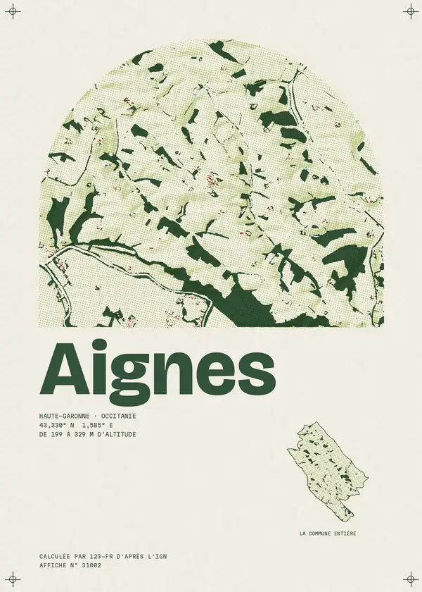 Affiche de Aignes, calculée par 123-fr d'après l'IGN